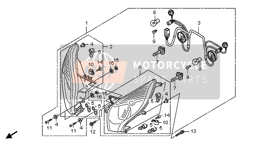 Honda FES125 2009 HEADLIGHT for a 2009 Honda FES125